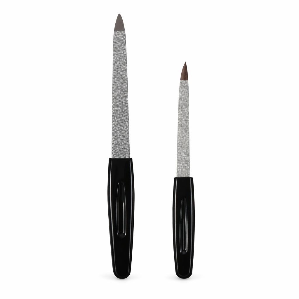 Set pile de unghii profesionale din metal pentru manichiură și pedichiură, 2 bucati 2
