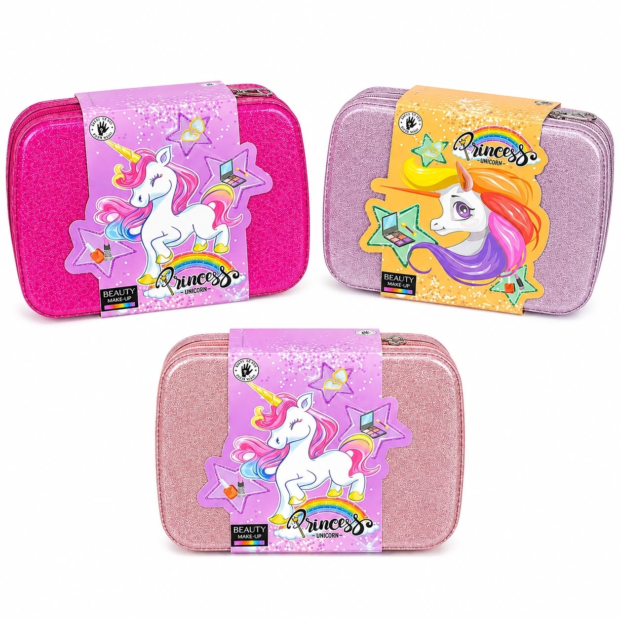 Trusă de Machiaj Unicorn pentru Copii în Geantă Elegantă – Set Cosmetic cu Oglindă și Accesorii, Culoare Aleatorie 2