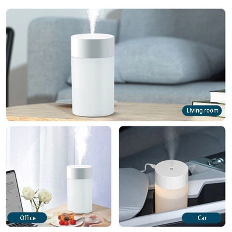 Umidificator aer portabil USB 260ml, difuzor aroma, vaporizator camera, iluminare ambientala, roz 2