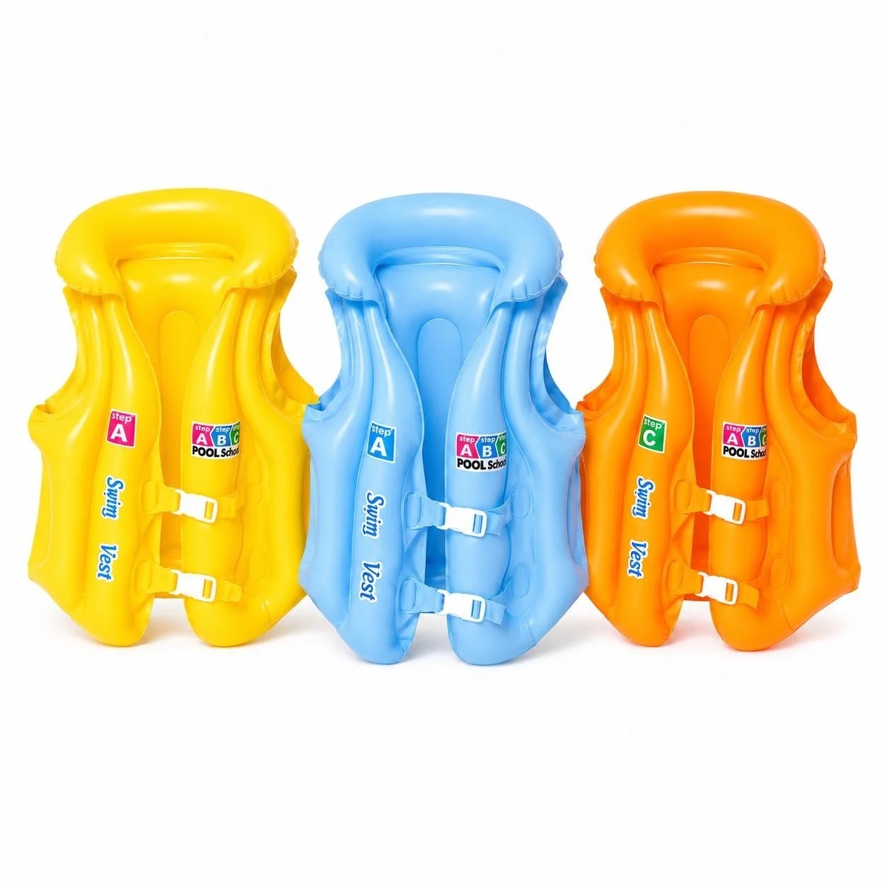 Vestă Gonflabilă de Înot pentru Copii Mărimea A, 10–20kg, Portocalie, cu Catarame Reglabile 2