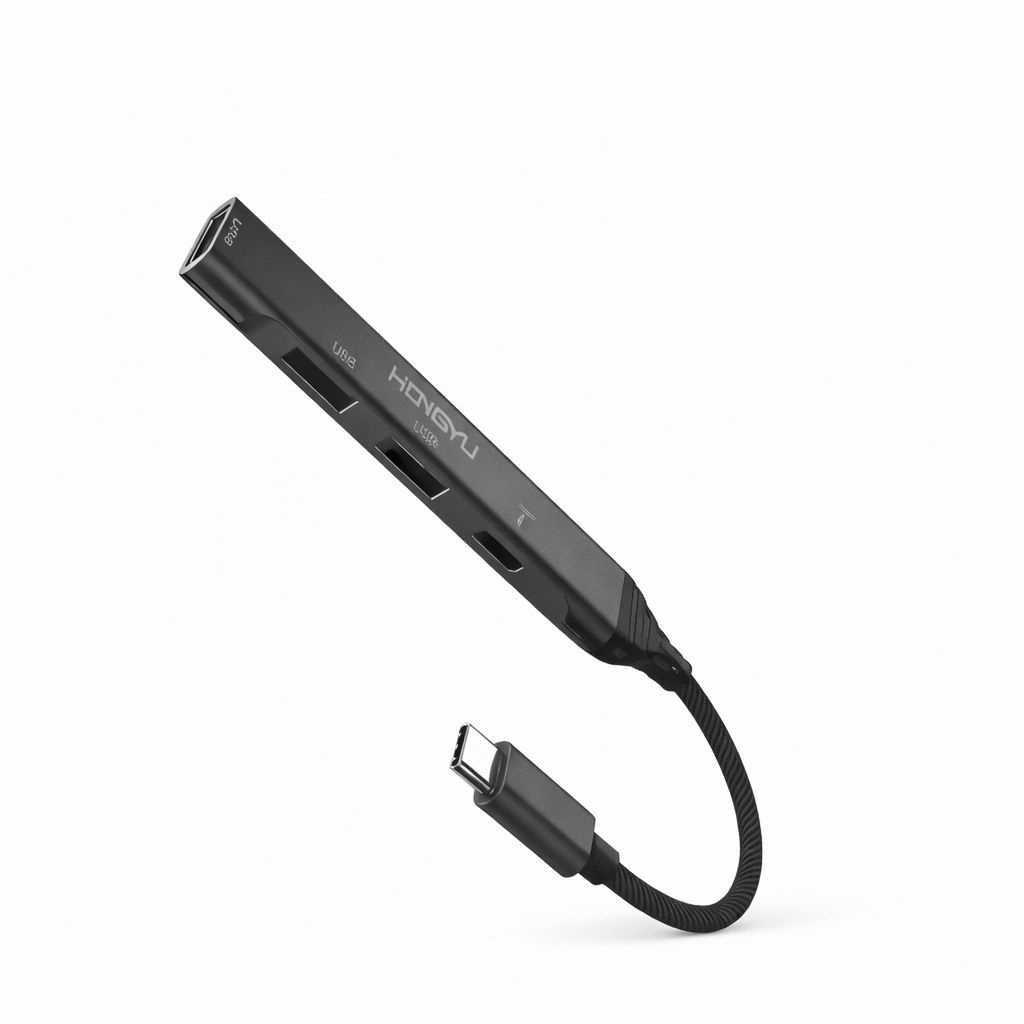 Adaptor hub Hongyu HY-EX01 USB-C Extender cu porturi USB și încărcare Type-C 2