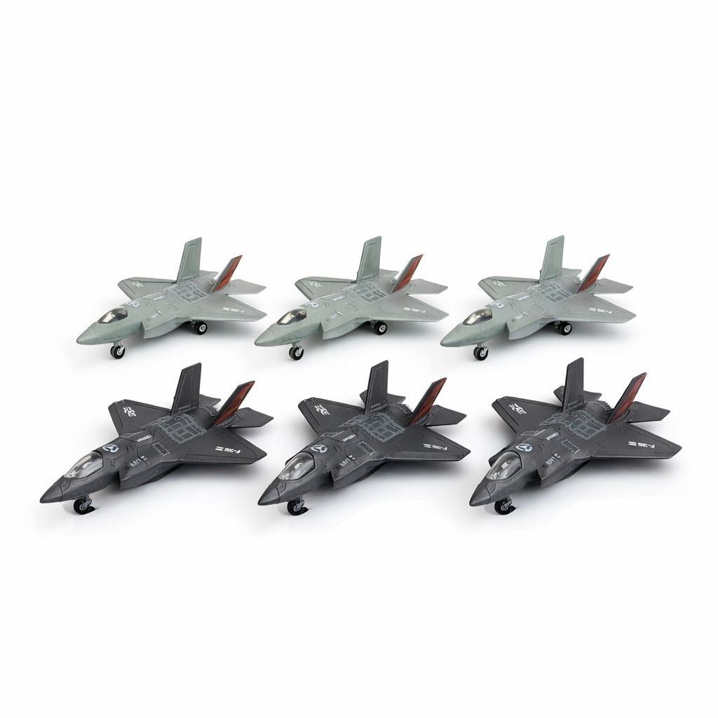 Avion militar jucarie metalic cu lumini si sunete model realist 21 cm diverse culori
