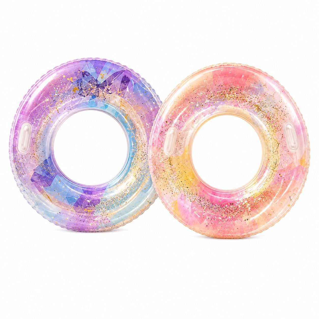 Colac Gonflabil Roz Sequin Fantasy 90 cm – Colac de Înot cu Glitter pentru Piscină și Plajă