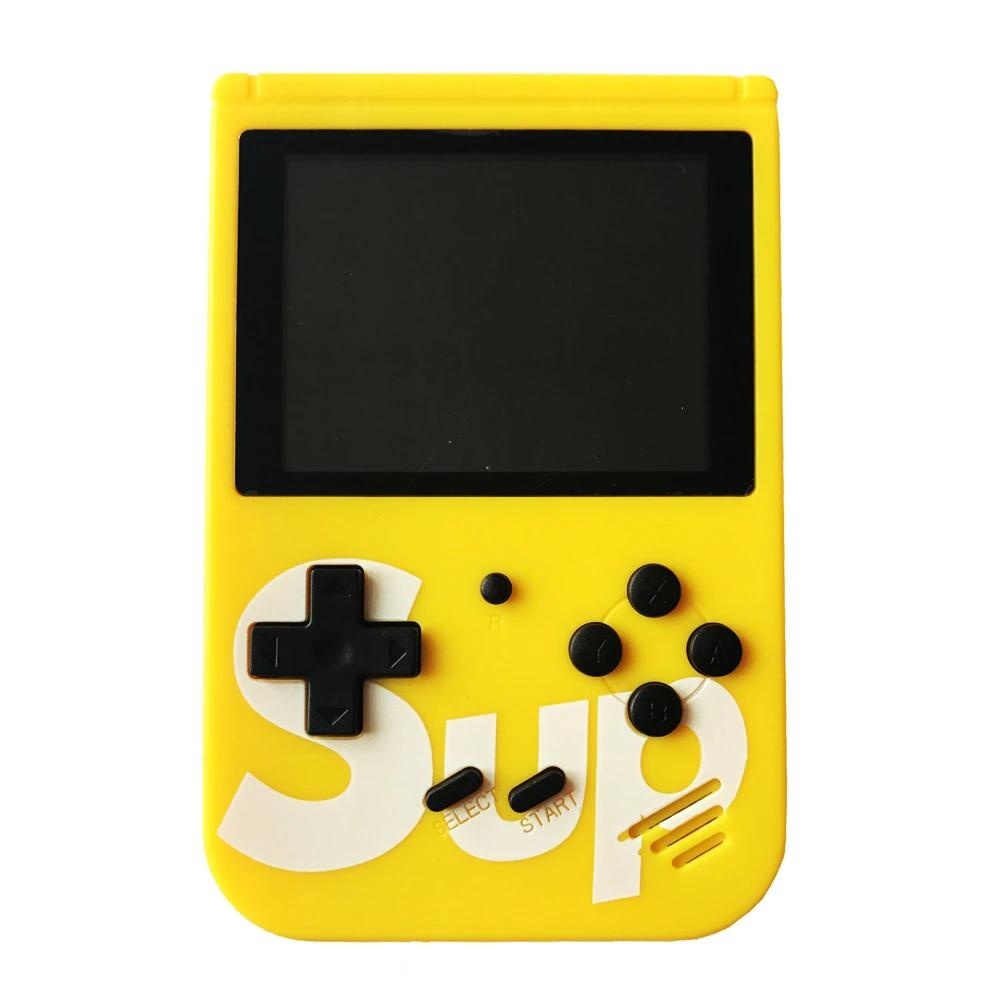 Consola portabila jocuri retro 400 in 1, ecran color, reincarcabila, galben 2