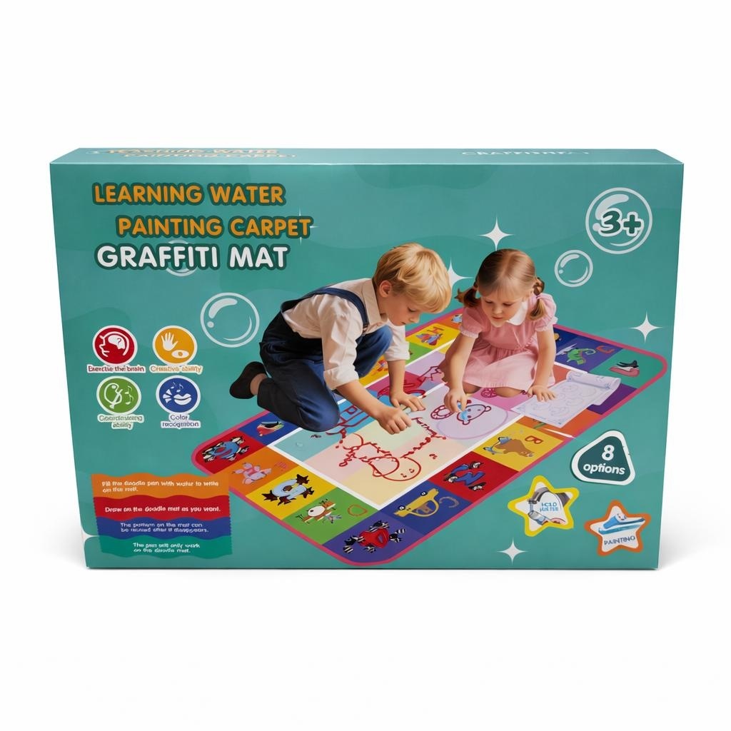 Covoraș de Desen cu Apă pentru Copii, Multicolor, 90x70 cm, Jucărie Educativă 2