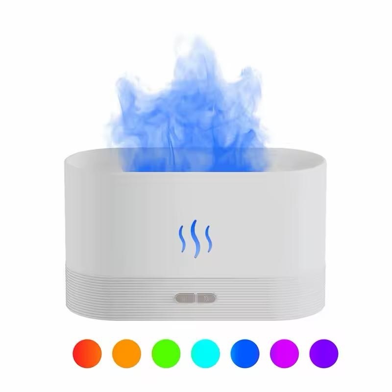 Difuzor aromaterapie LED RGB alb, umidificator aroma cu uleiuri esentiale, USB