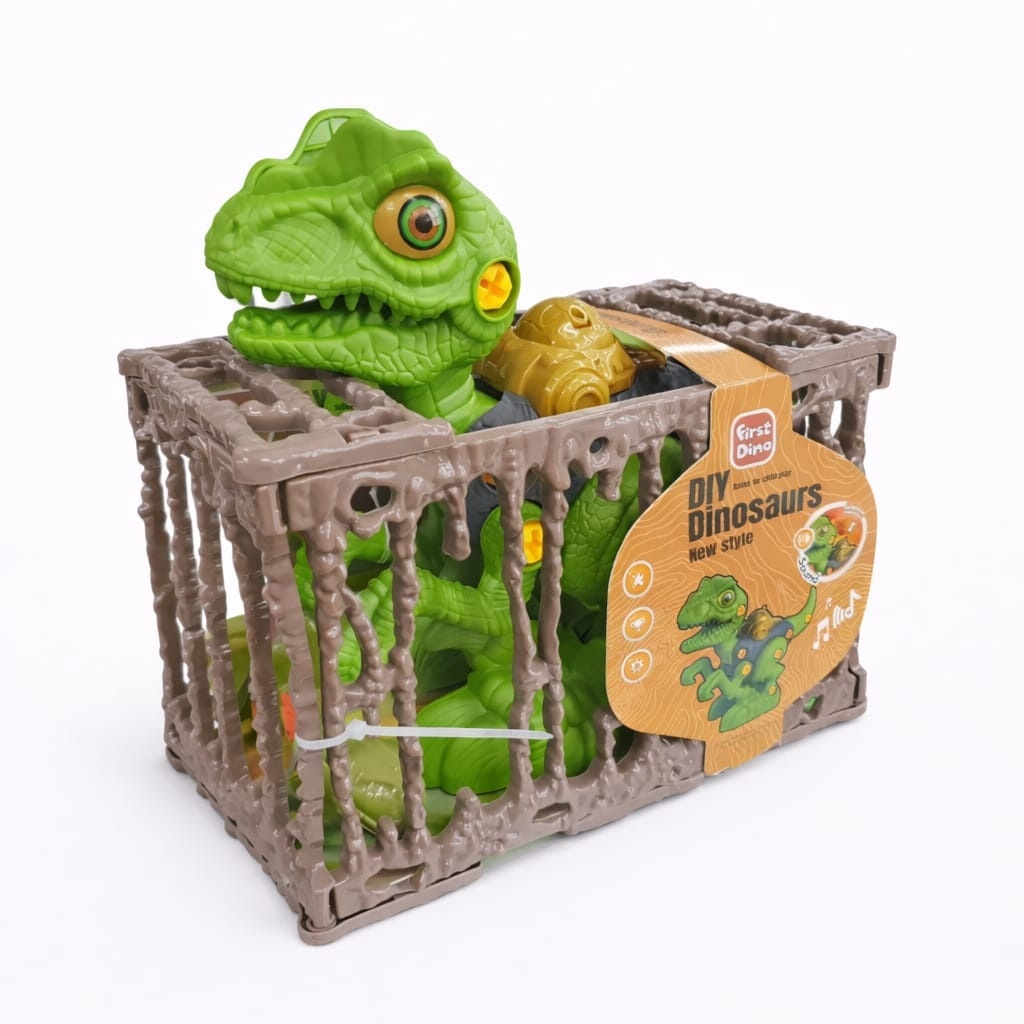 Dinozaur asamblabil DIY din plastic cu funcții de sunet și mișcare 2