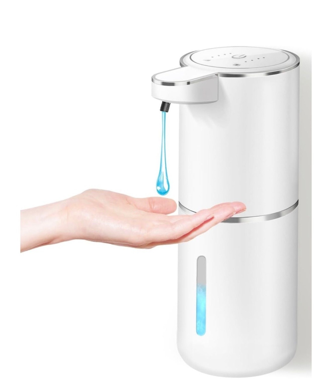 Dozator Automat Sapun cu Senzor, Montare Perete sau Masa, USB-C, Rezervor 380ml, Alb