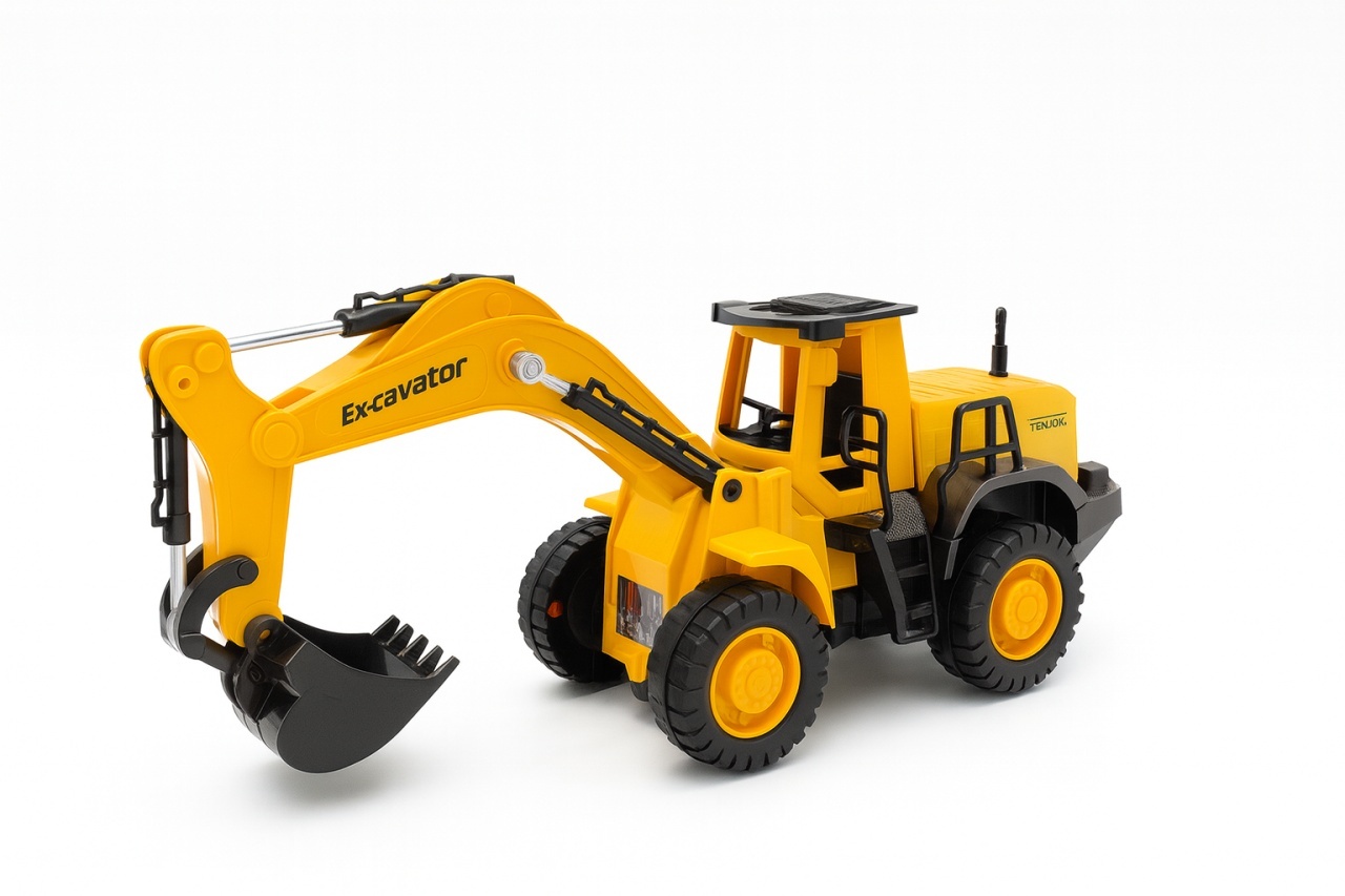 Excavator Jucarie 31x13 cm cu Brat Mobil , Utilaj Constructii Mare pentru Copii 3+ 2