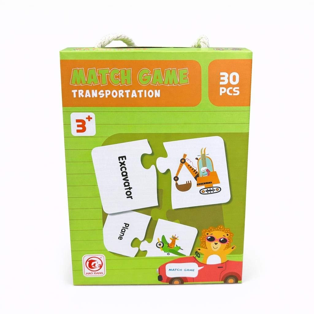 Joc educativ copii puzzle Match Game transport, asociere imagini, 30 piese 2