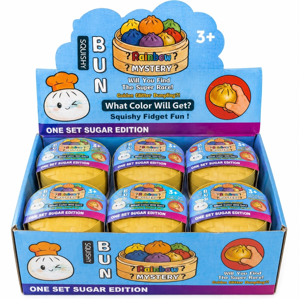 Jucărie Antistres Squishy Dumpling cu Bile din Gel și Inimioare Colorate, 8.5 cm 3
