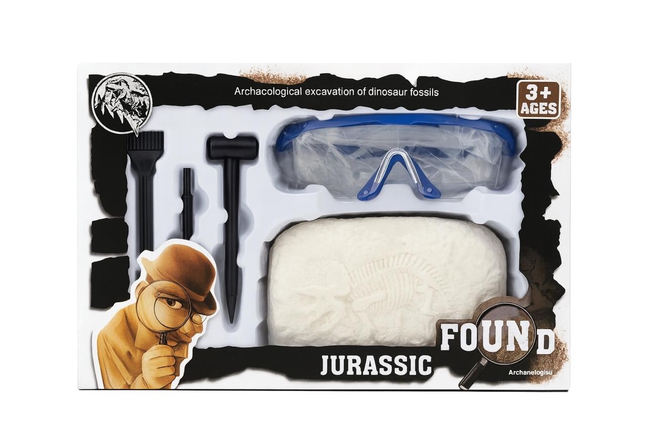 Kit Arheologic Jurassic pentru Excavare Fosile Dinozaur cu Unelte si Ochelari 2
