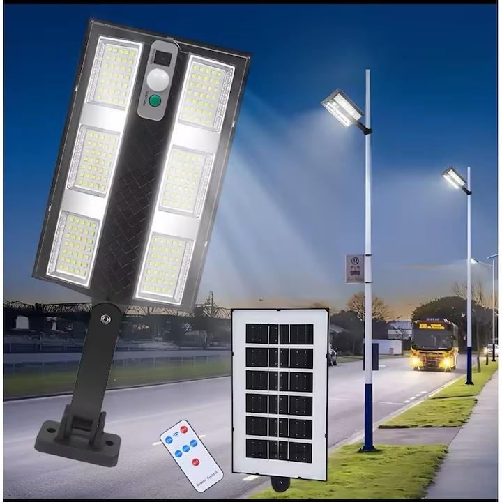 Lumină cu senzor solar CBKJ, control de la distanță, LED de înaltă luminozitate, negru 3