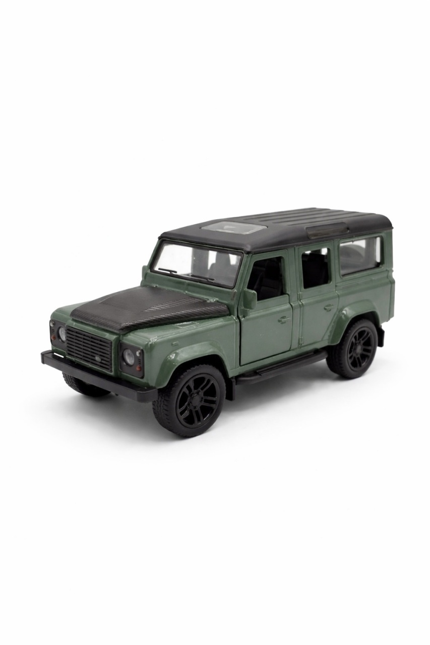 Macheta masina off road 4x4 verde 1:24 metal die cast, usi functionale, 15 x 7 cm