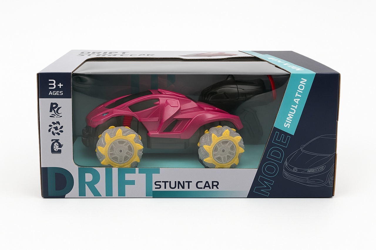 Masina Drift Stunt Car cu radiocontrol 30x13 cm, model off-road, roti speciale 360 2