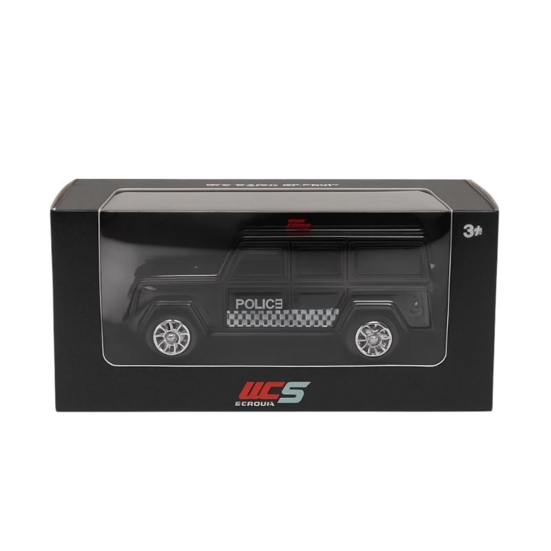 Masinuta Off-Road Police Metalica Neagra , Scara 1:36 Pull Back Frictiune Copii 3+