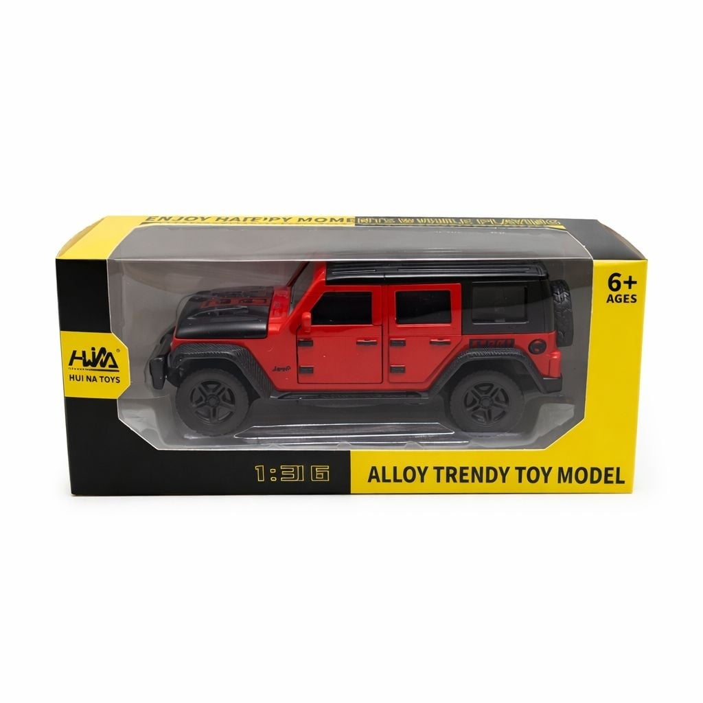 Masinuta offroad metalica rosu cu negru, model SUV 15 cm 2