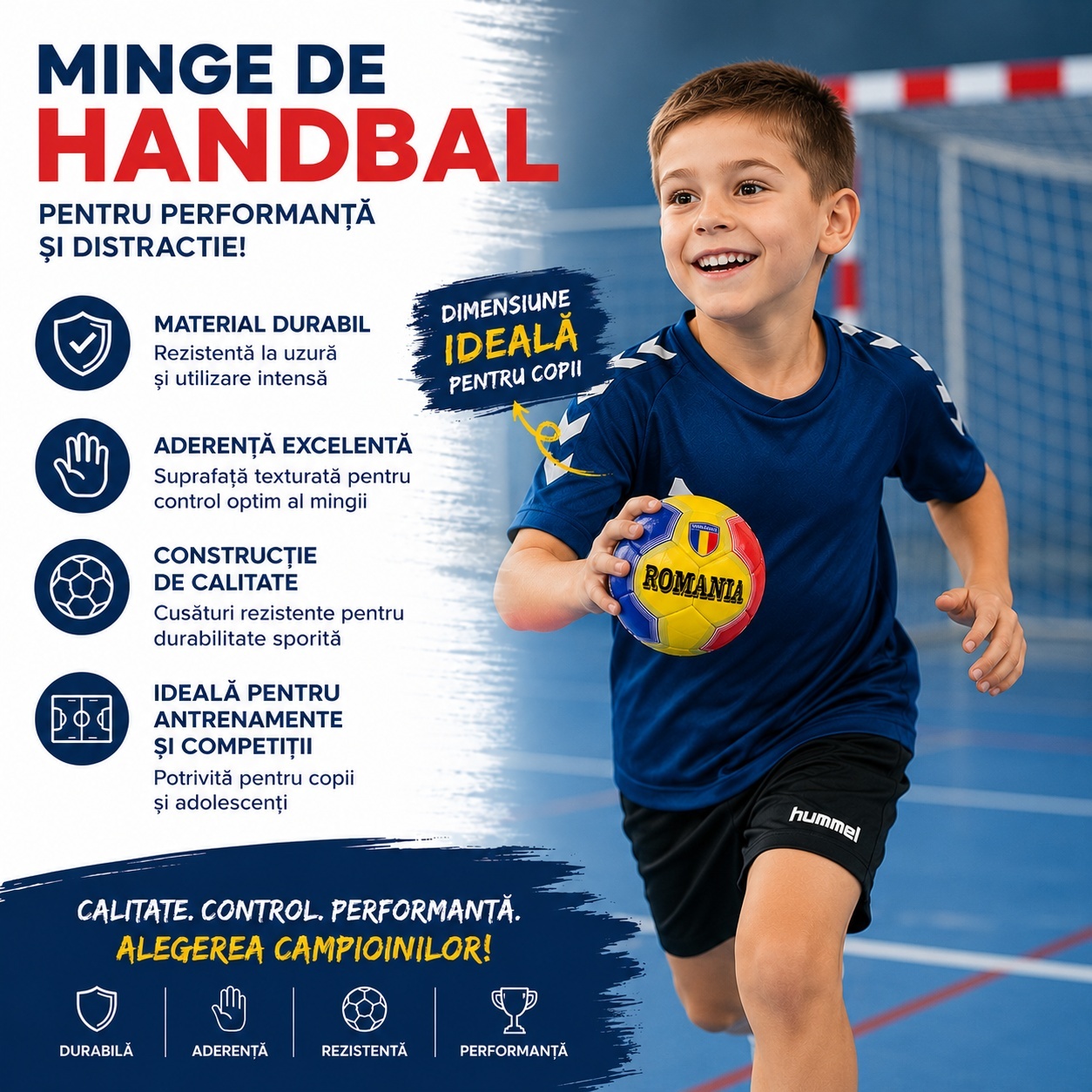 Minge de Handbal Nr.2 – Minge pentru Copii, Ușoară și Rezistentă 3