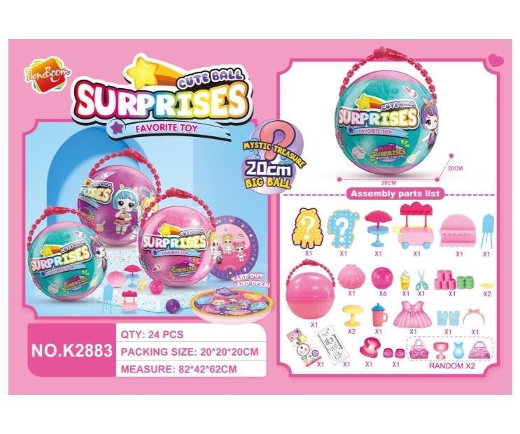 Minge surpriză interactivă BonBon, 22 jucării în interior, multicolor, diametru 20 cm 2