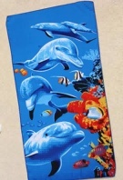 Prosop de Plajă cu Delfini și Recif 90x170 cm – Microfibră cu Design Marin 2