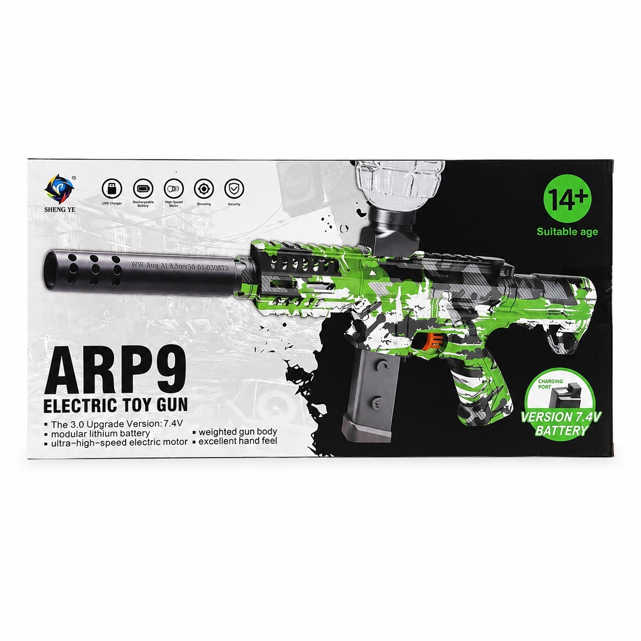 Pusca de Jucărie Electrică ARP9 cu Bile de Apă – 35 cm, Reîncărcabilă, Tragere Automată Rapidă 2