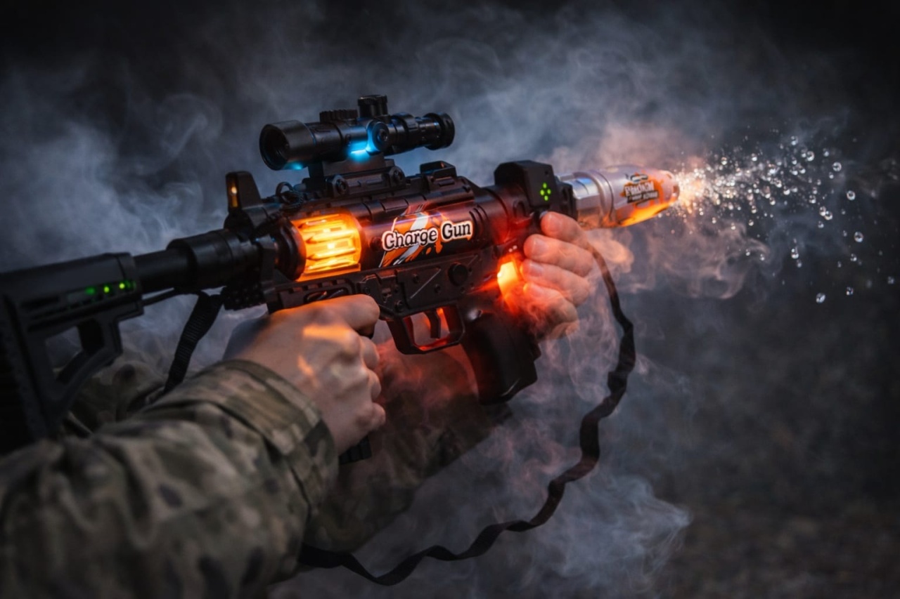 Pusca de jucarie Glare Gun cu efect fum, lumini LED si luneta 2