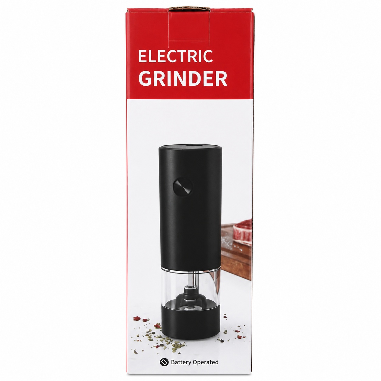 Râșniță Electrică pentru Sare și Piper, Neagră, 18 cm – Funcționare pe Baterii