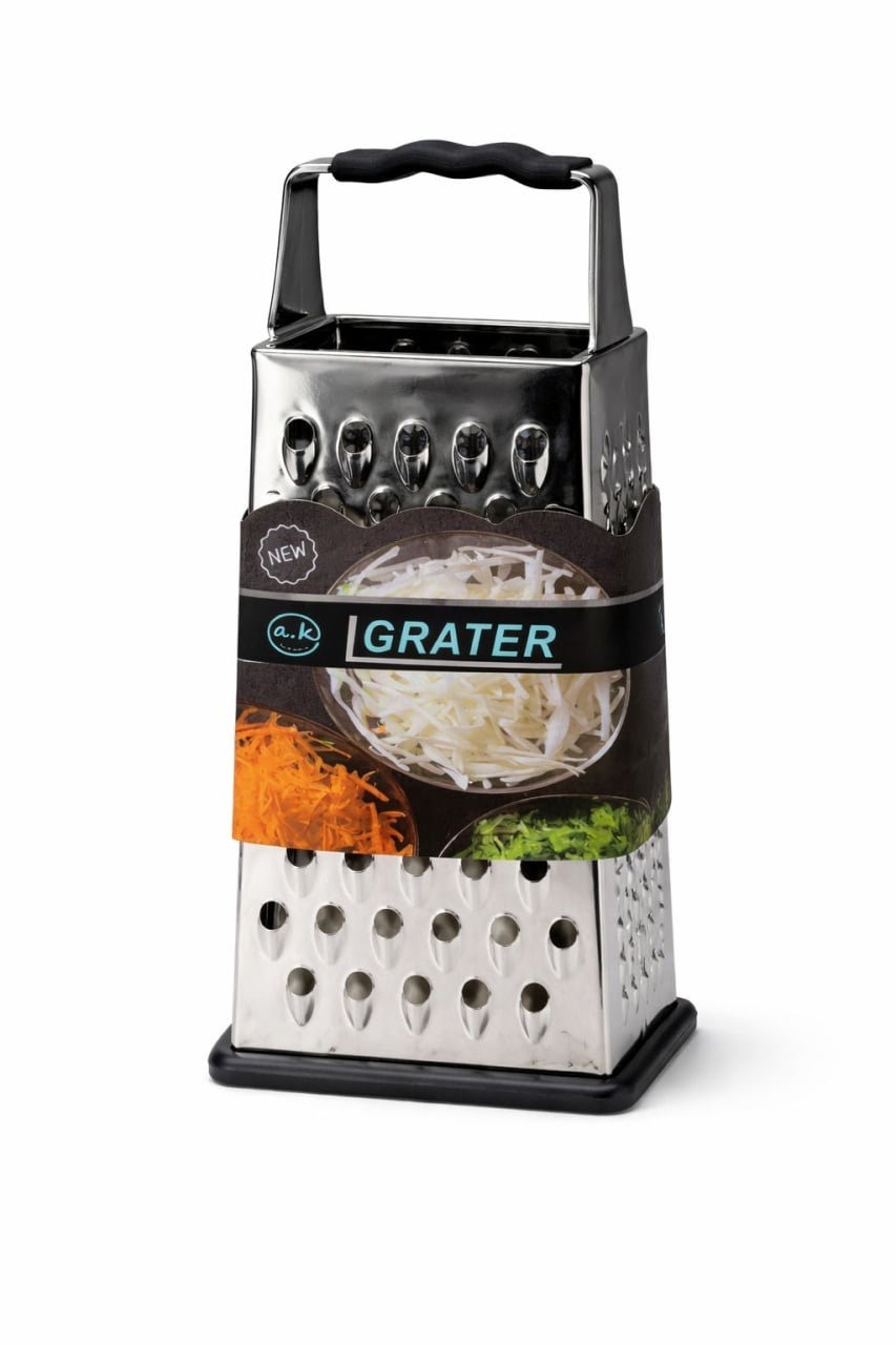 Răzătoare din oțel inoxidabil cu mâner ergonomic, multifuncțională, argintie