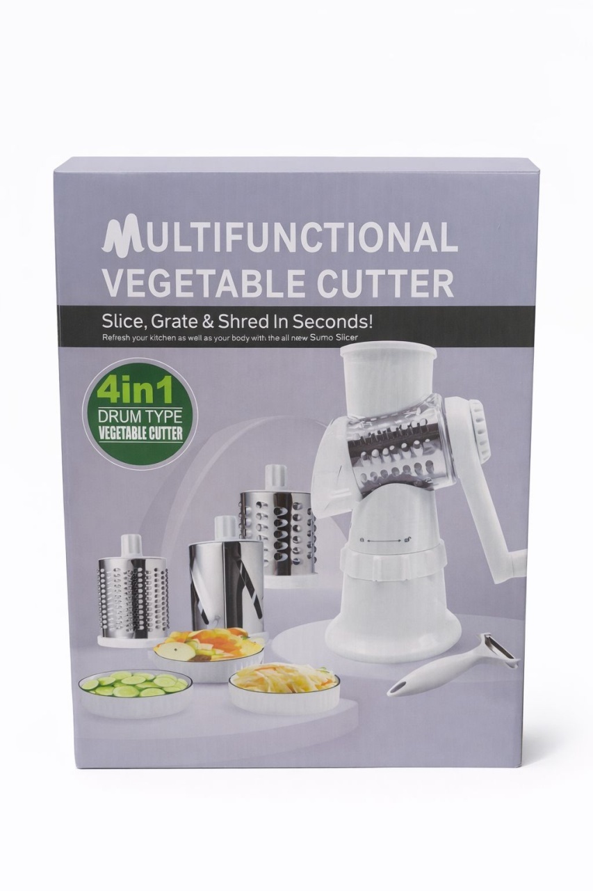 Razatoare manuala multifunctionala 4 in 1 pentru legume si fructe cu tamburi inox 3