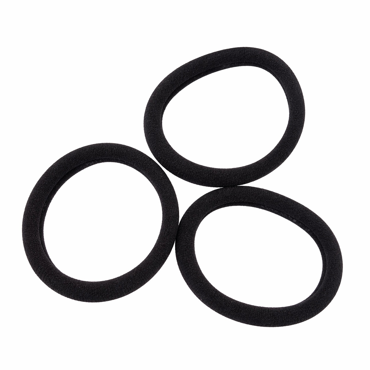 Set 100 elastice de păr negre din textil, rezistente, pentru uz zilnic 2