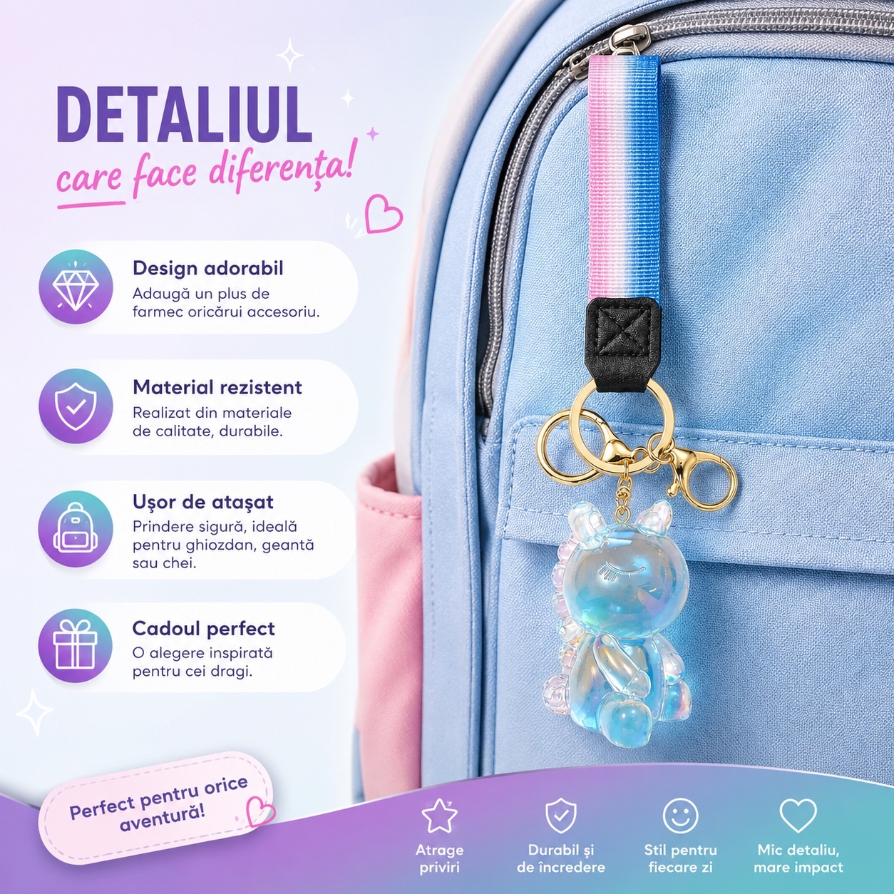Set 12 Brelocuri Unicorn 6 cm pentru Chei și Ghiozdan – Diverse Culori, Design Adorabil 3