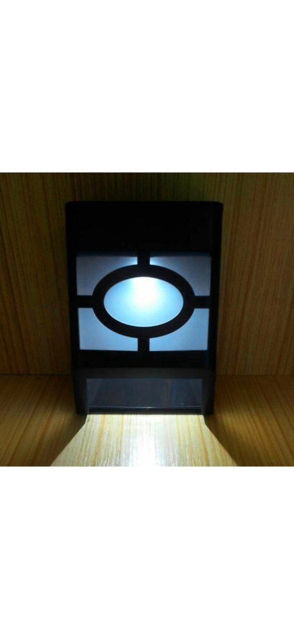 Set 4 lumini solare LED pentru gard, plastic negru, exterior 5
