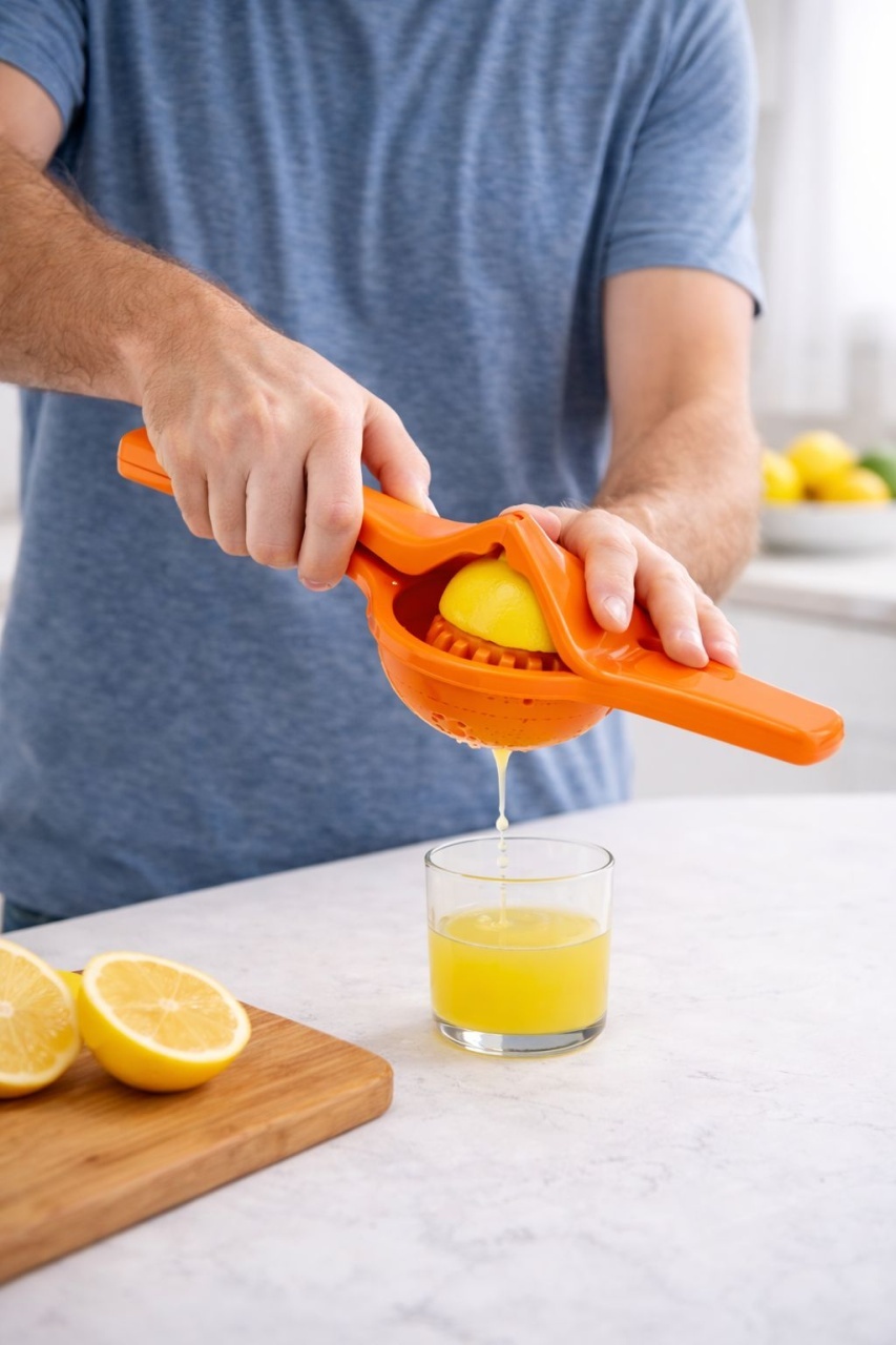 Storcător manual din plastic galben pentru citrice, ideal pentru bucătărie 2