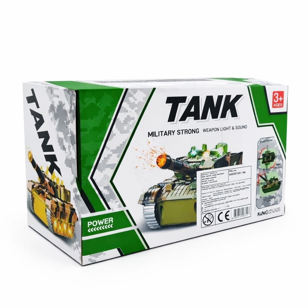 Tanc de jucarie cu sunet si lumini, rotire, model militar, army 5