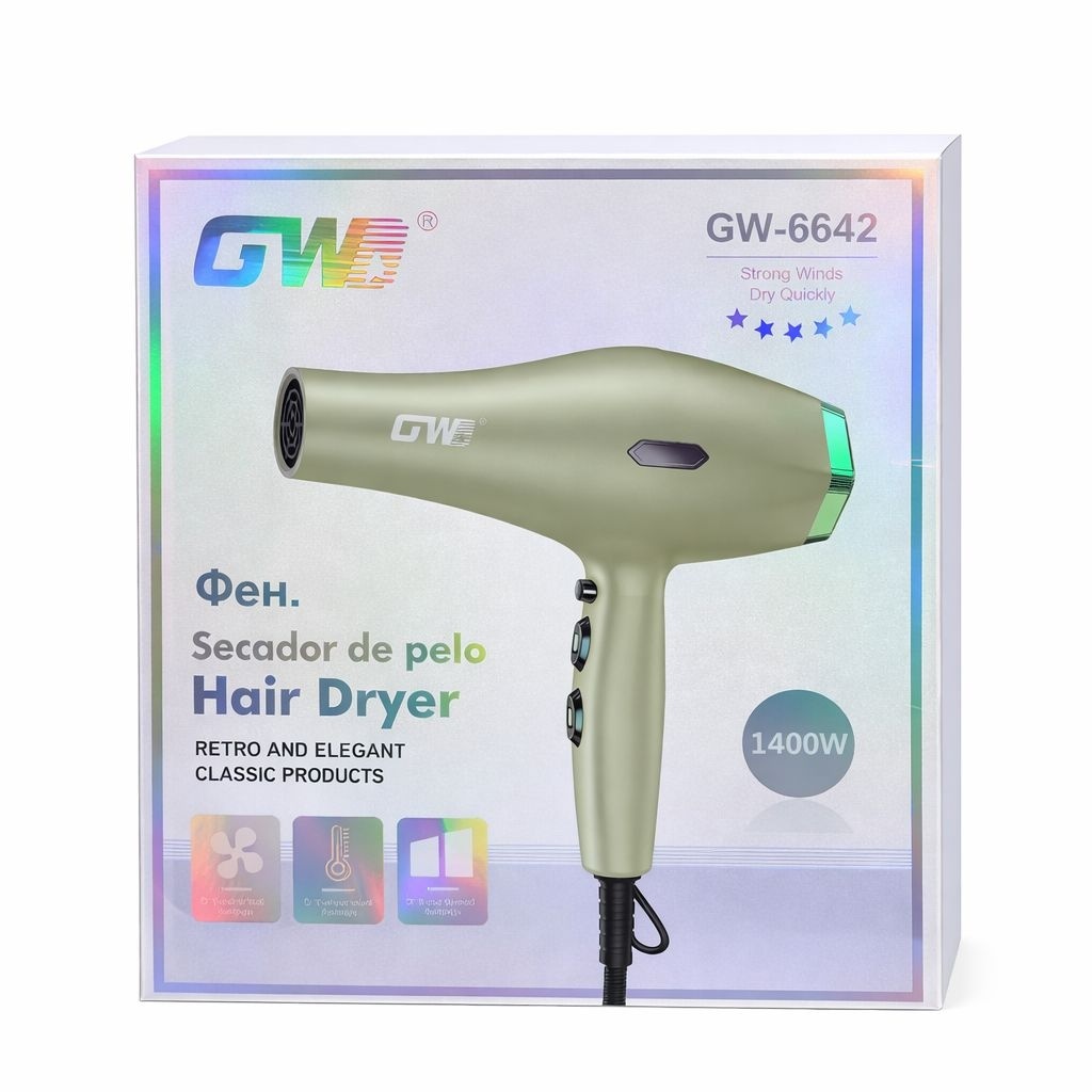 Uscător profesional de păr GW-6642, 1400W, Crem cu accente arămii 3