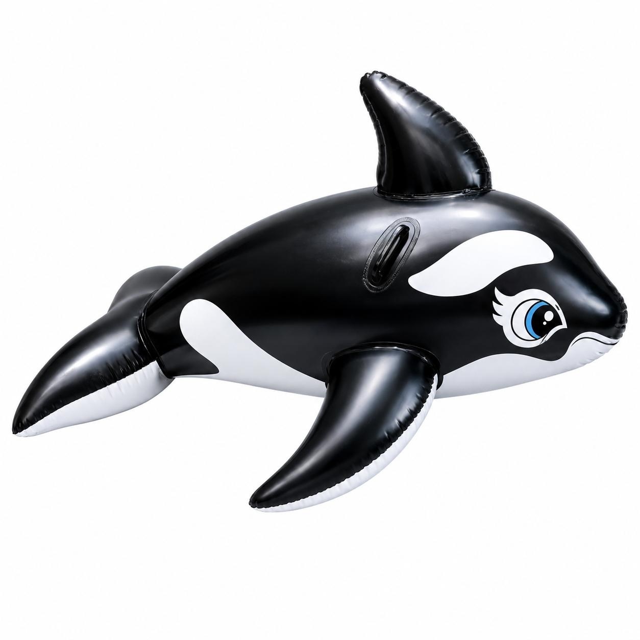 Balenă gonflabilă Ride-On Orca, 165 cm, pentru piscină și plajă