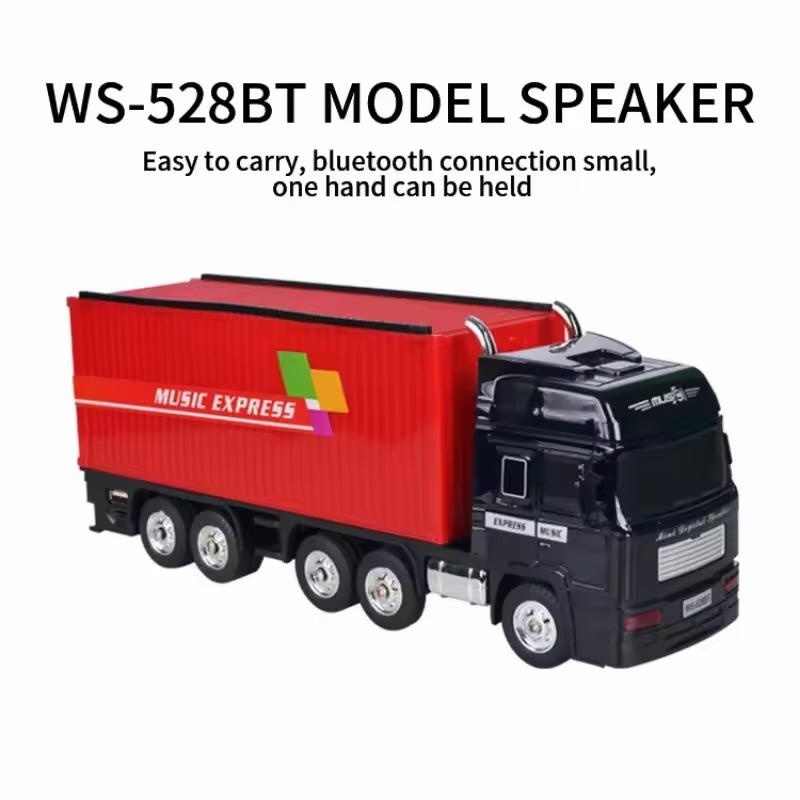 Boxă portabilă Bluetooth în formă de camion Music Express cu radio FM, USB, TF și funcție selfie, Rosu