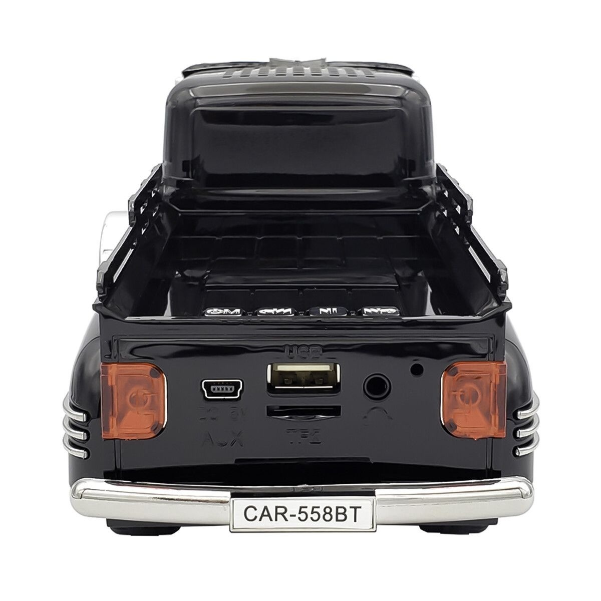 Boxa portabila Bluetooth masina vintage, radio FM, panou solar, lumini RGB, TWS, negru 5