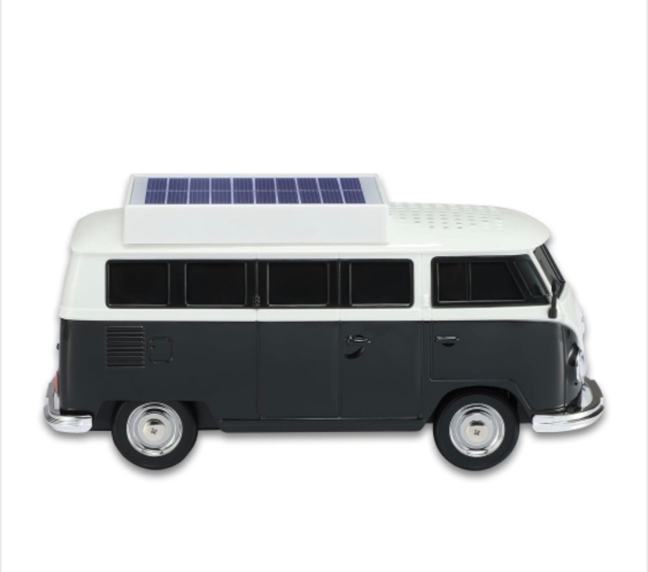 Boxă portabilă Bluetooth WSTER în formă de microbuz retro, cu încărcare solară, negru 5