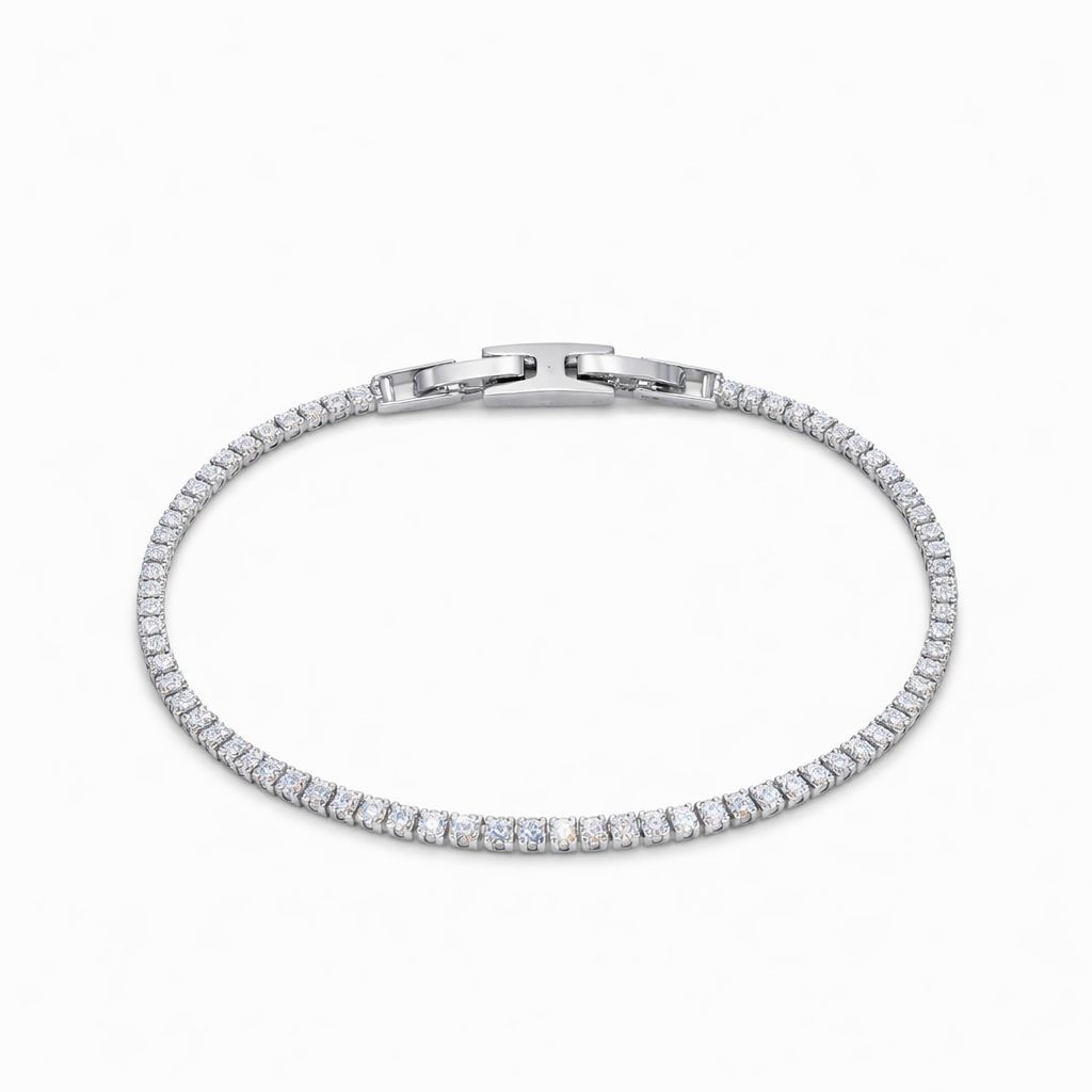 Brățară Roxé Argintie cu Cristale Fine – Strălucire Delicată, 17.5 cm 2