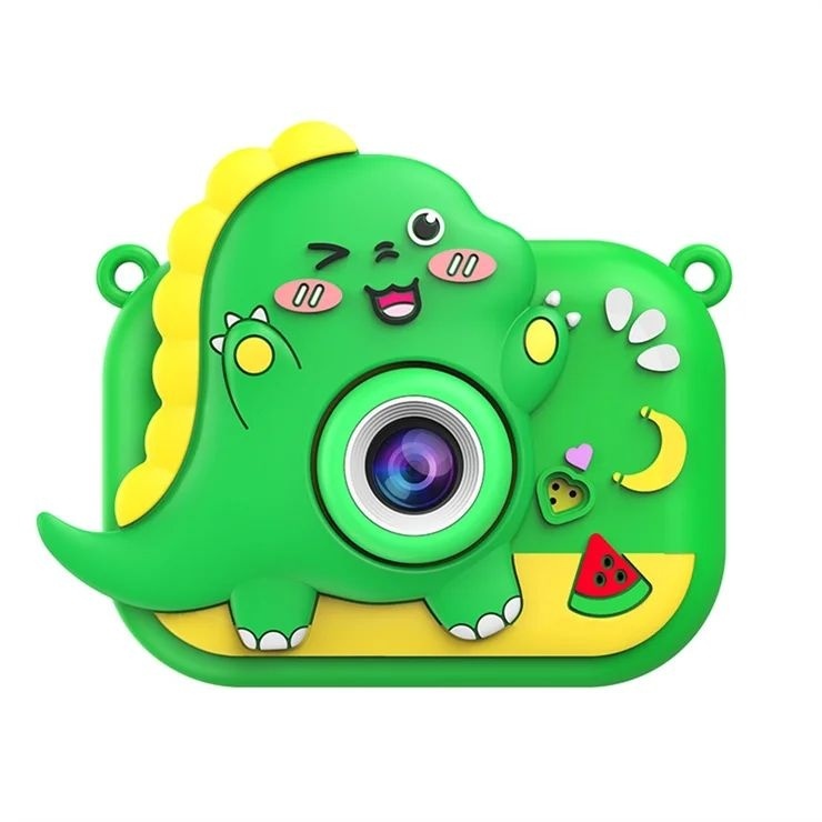 Camera foto copii digitala dinozaur verde cu trepied ecran 2 inch foto video 3
