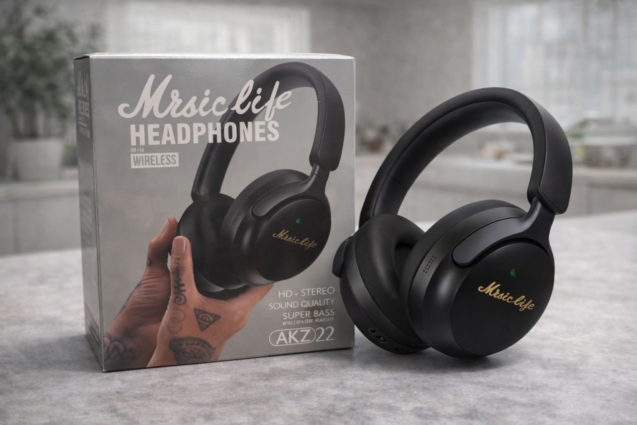 Casti wireless Bluetooth Music Life AKZ22 cu microfon, stereo HD si bass puternic 2