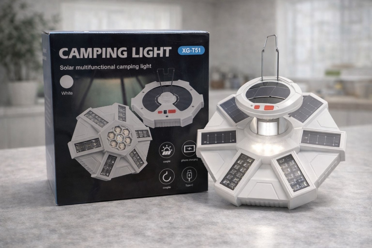 Lampa camping solara multifunctionala XG-T51 LED cu incarcare telefon si Type-C