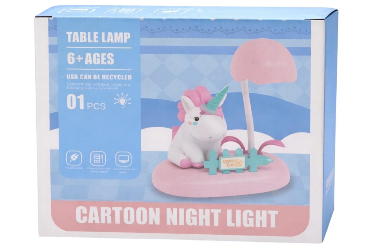 Lampa de veghe interactivă Unicorn, plastic, lumini reglabile, 15 cm 2