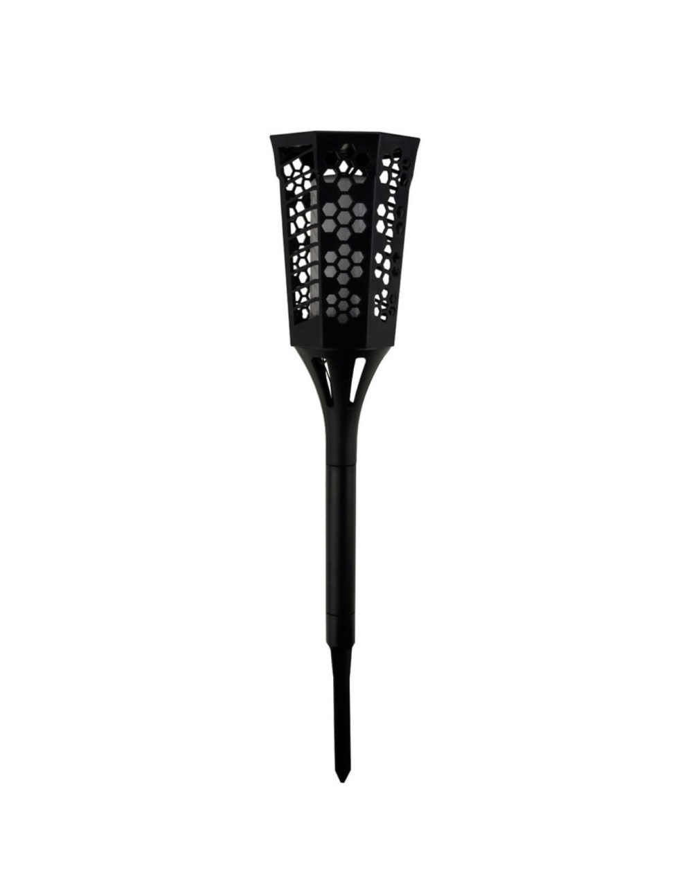 Lampă solară decorativă tip torță LED, set 2 bucăți, plastic, negru 3