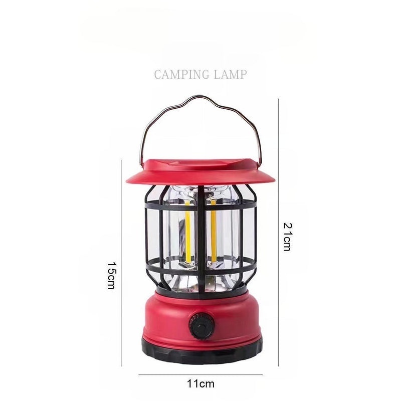 Lanternă de camping LED roșie, plastic durabil, încărcare solară 21cm x 11cm x 15cm 3
