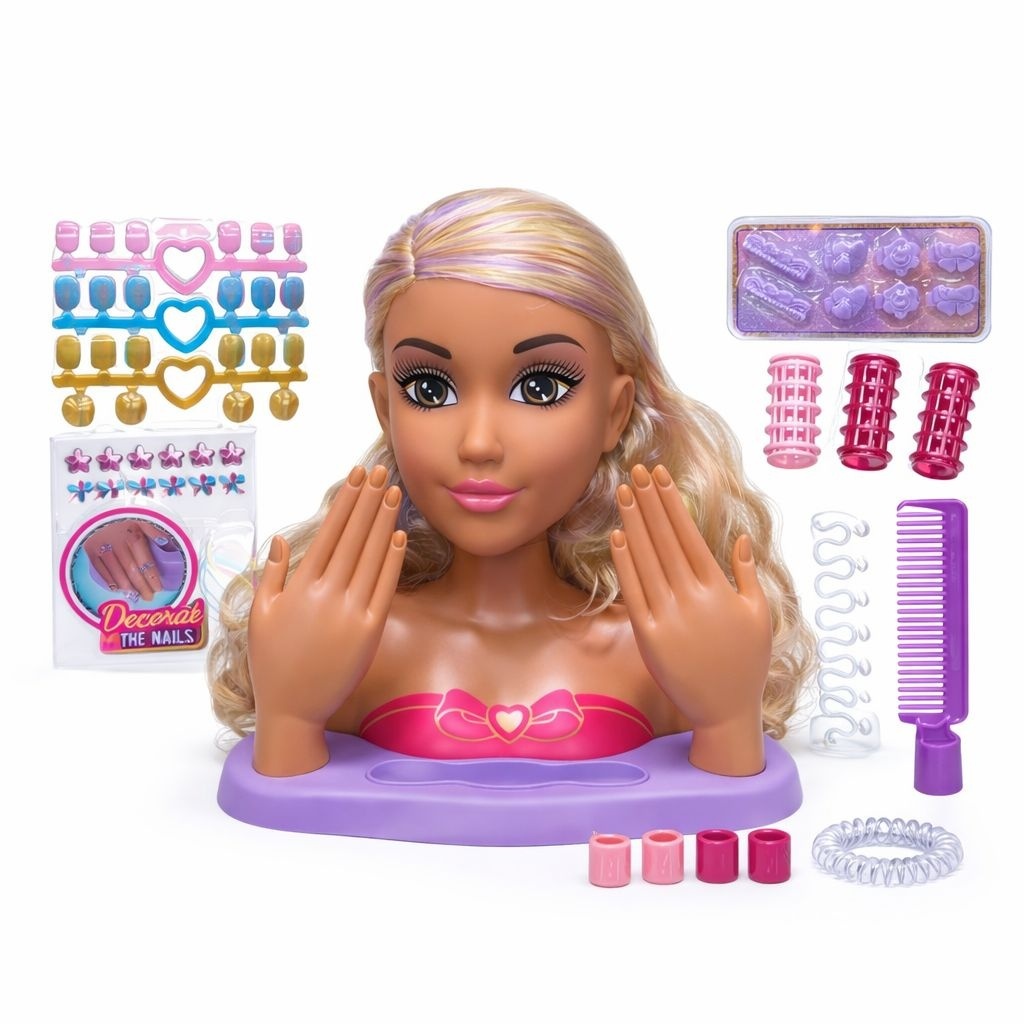 Papusa set infrumusetare, 33 cm, cu accesorii manichiura si par 2