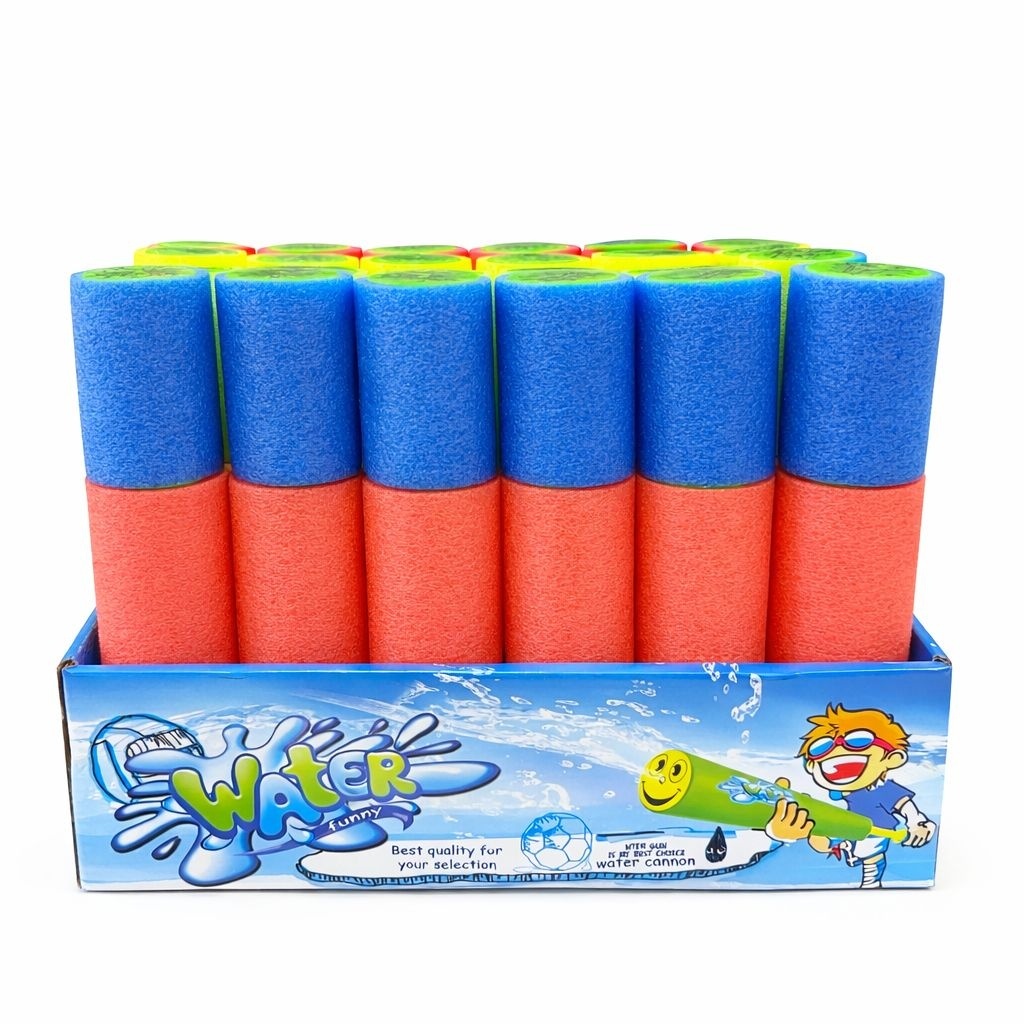 Pistol apa din burete tip Water Gun, 24.5 cm, multicolor, model aleatoriu