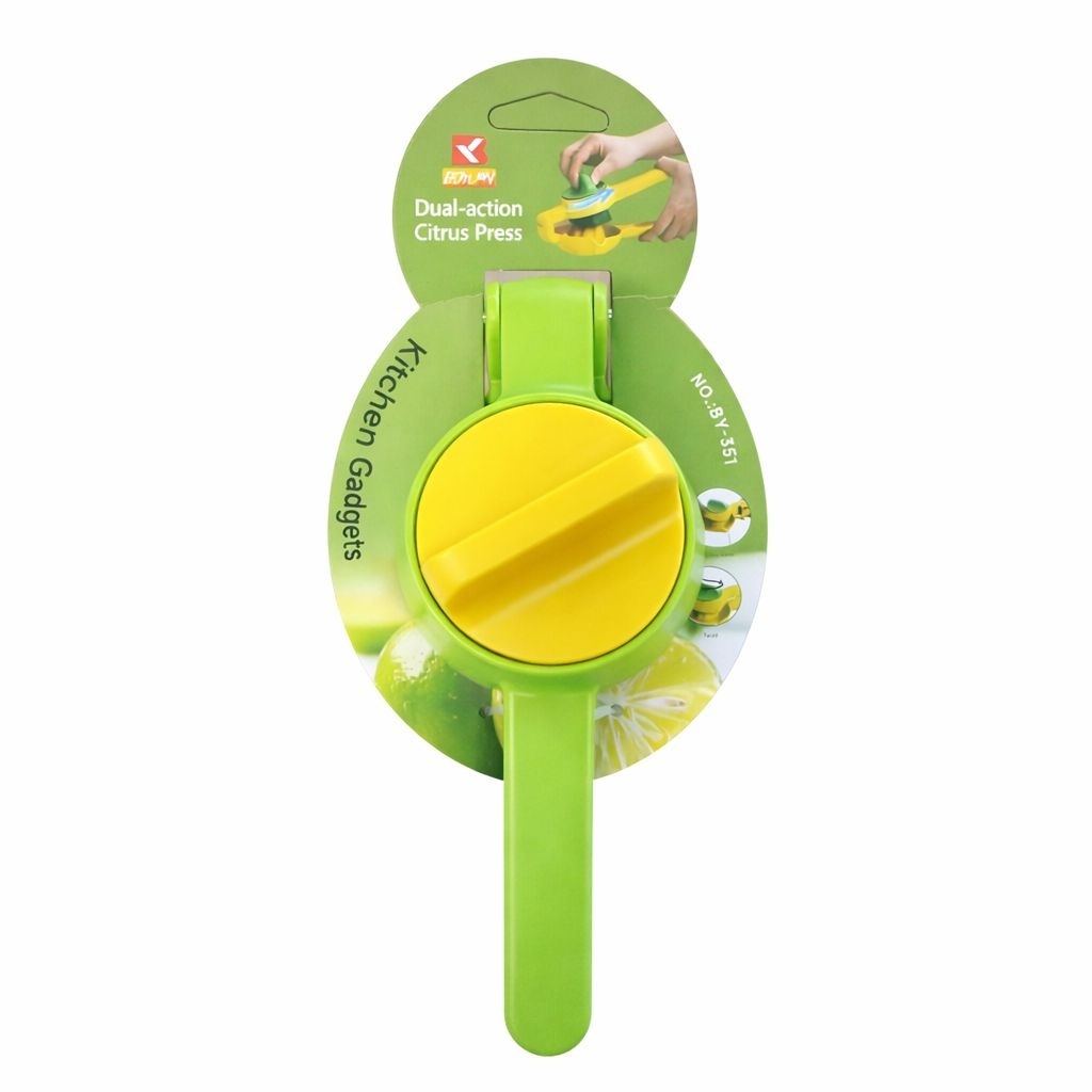 Presă Citrice Duală din Plastic, Ușor de Folosit, Culoare Verde și Galben