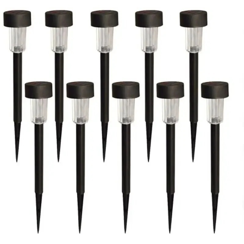 Set 10 Lampi Solare Gradina cu LED Lumina Calda, Iluminat Exterior Alei, Tarus Pamant 2